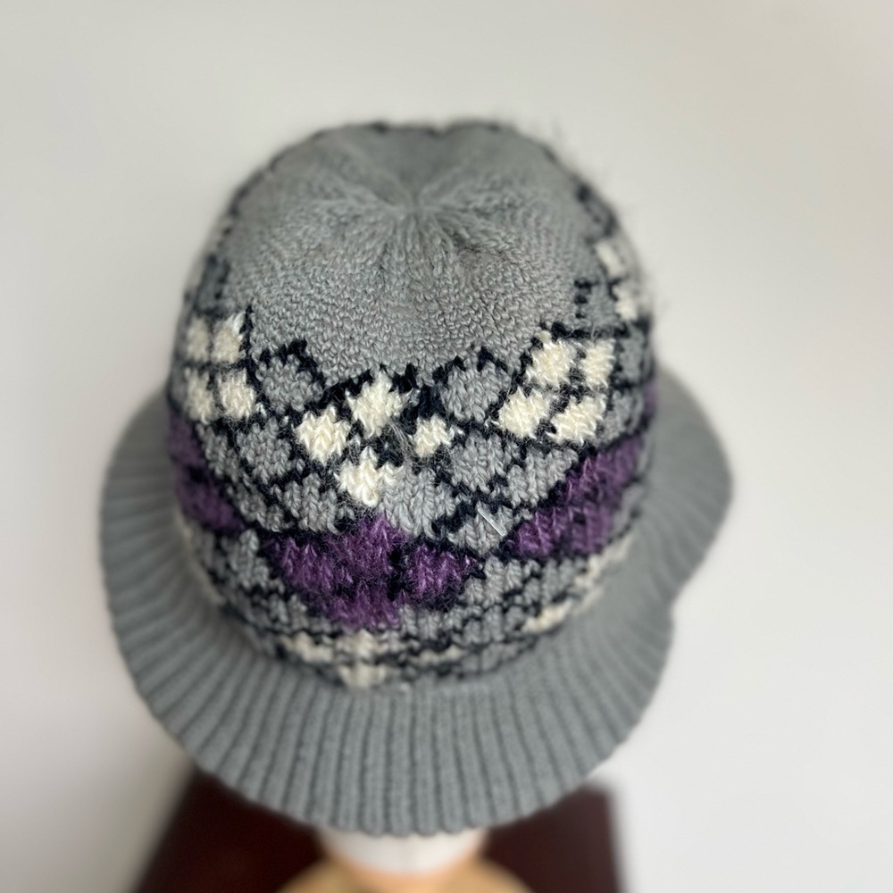 Vintage Argyle Knit Bucket Hat - Picture 5 of 5
